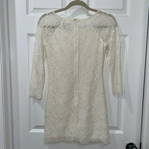 💰3 For $25 💰Armani Exchange Off White Lace Mini Dress SZ 0​​ - Picture 7 of 9